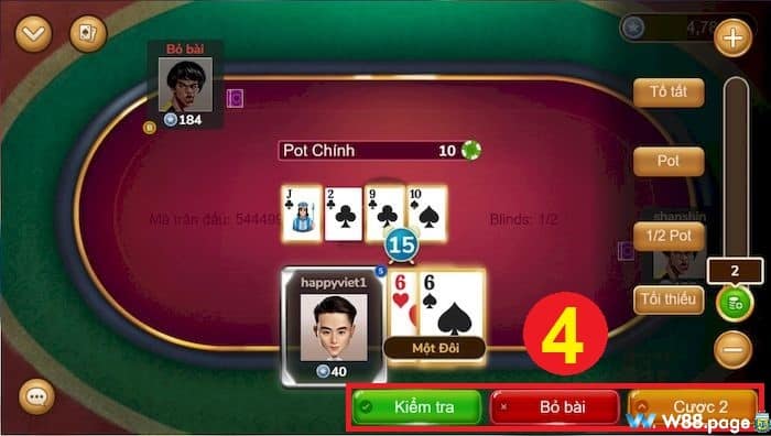 Chơi Poker trên W88 thưởng 90,000 VND tiền cược miễn phí (9)